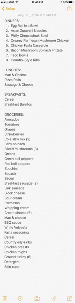 Grocery List